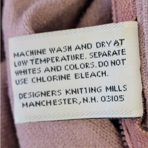 Vintage Designers Originals Pink Mauve Knit Long Sleeve Zip Back Turtle Neck Top - Picture 14 of 15